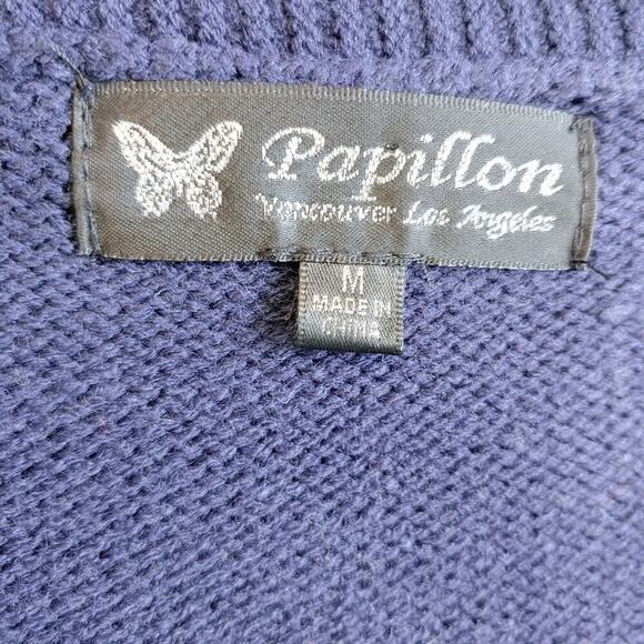 Papillon Boho Aztec Orange and Blue Open Front Collegiate Auburn Cardigan Sz M - Picture 6 of 9